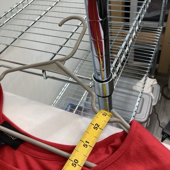 Ashro Women's Red Draped Jersey Maxi Dress Size 18 Batwing Sleeves Boho Flowy - Picture 3 of 11